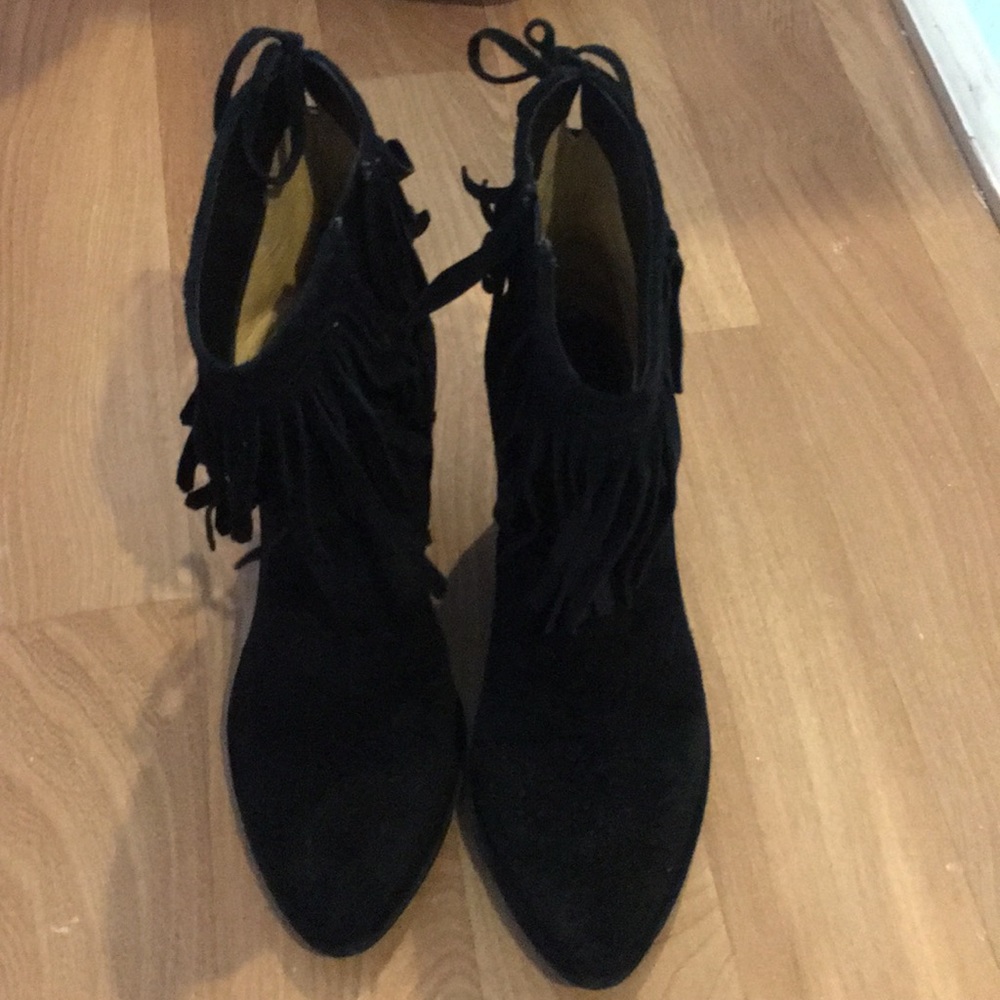 Black suede boots